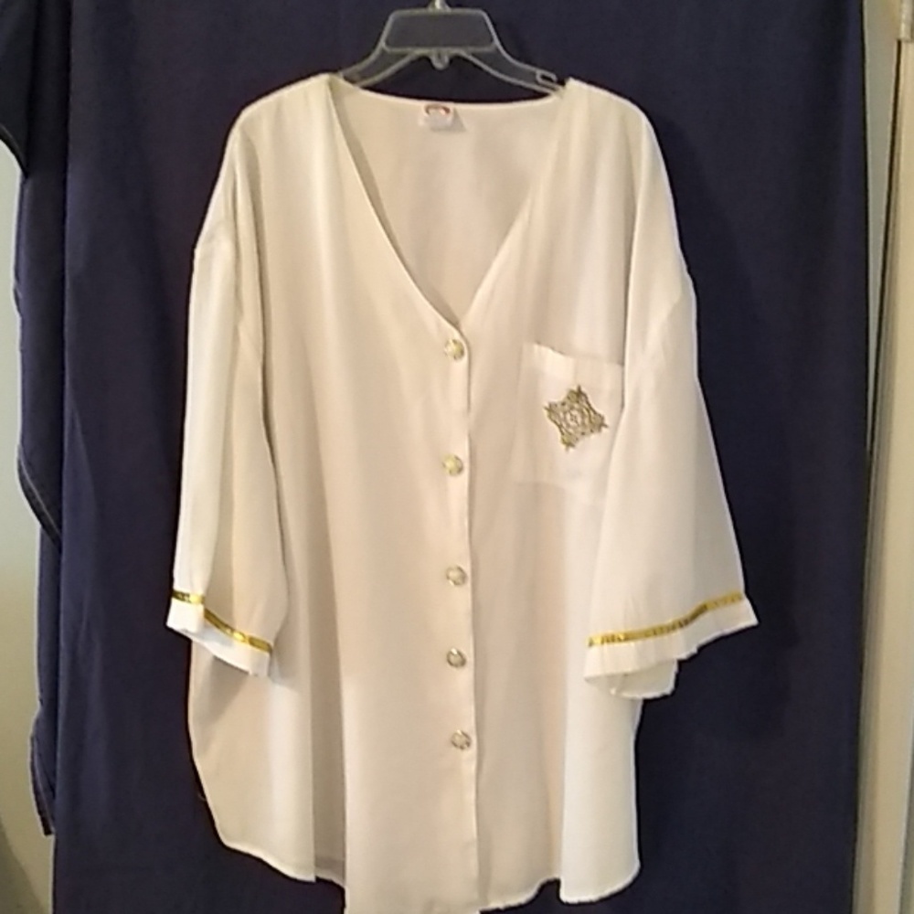 White, Plus Size Blouse, Size is 52